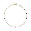 14K Gold and Blue Enamel Bead Bracelet by Miss Mimi