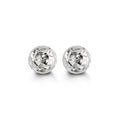 10K White Gold Diamond Cut Ball Stud Earrings 5mm