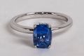 1.57ct Genuine Blue Sapphire Ring with Hidden Diamond Halo
