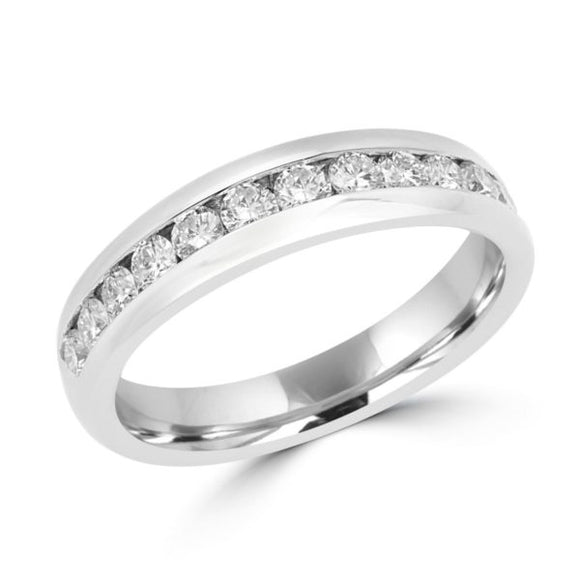 14K White Gold Channel Set Diamond Ring