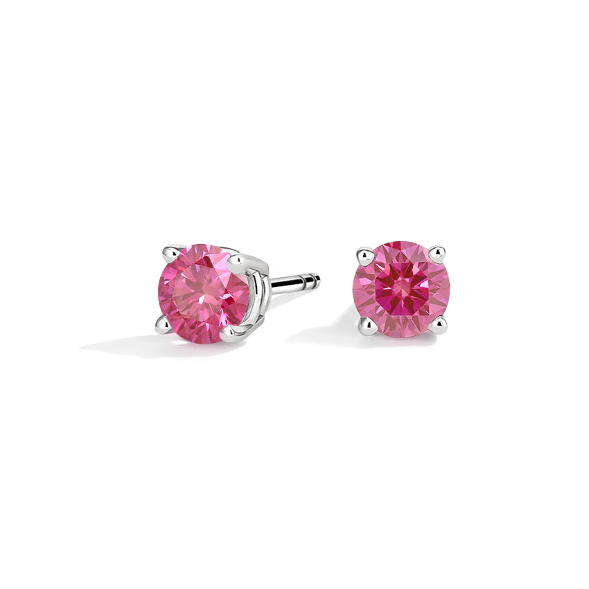 14K White Gold October Birthstone Stud Earrings
