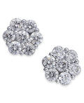 14K White Gold 1.00CTDiamond Cluster Stud Earrings