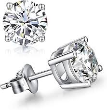 14K Genuine Diamond Stud Earrings