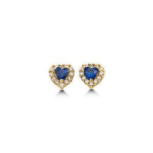 14K Yellow Gold
September birthstone
Blue Sapphire
Heart w/ Cubic Zirconia
SKU:EAR-00982