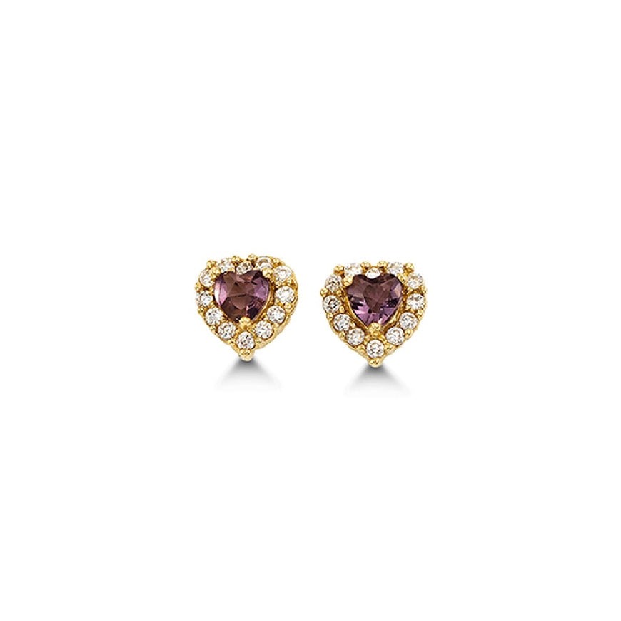 14K Yellow Gold
June birthstone
Alexandrite
Heart w/ Cubic Zirconia
SKU:EAR-00987