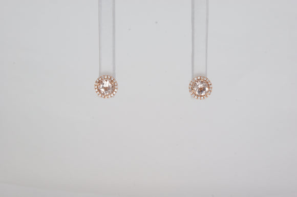 14k Rose Gold Diamond Earrings Availabel at The Vault Fine Jewellery 