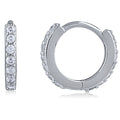 14K Genuine Diamond Hoop Earrings