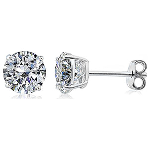Cubic Zirconia Stud Earrings | 7mm
