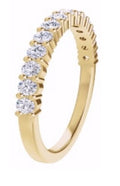 14K Yellow Gold Half Eternity Band with Genuine Diamonds