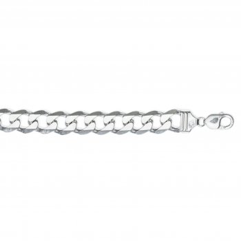 Sterling Silver Heavy Curb link Bracelet | 8"