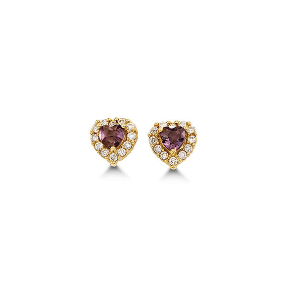 June Birthstone Children's Heart Earrings