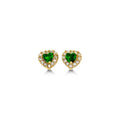 May Birthstone Children's Heart Earrings
