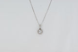 14K White Gold Diamond Halo Pendant