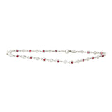 18K White Gold Diamond & Ruby Tennis Bracelet | 7"