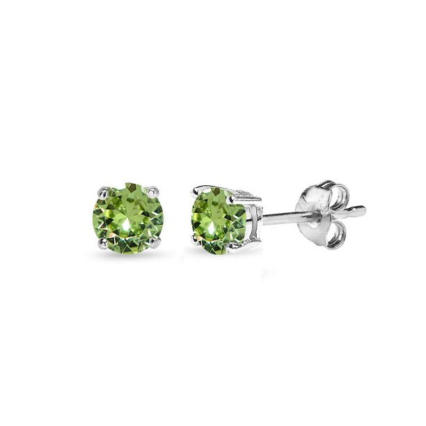 14K White Gold August Birthstone Swarovski® Crystal Earrings