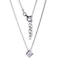 Sterling Silver Princess Cut CZ Pendant