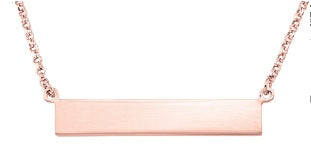 Rose Gold Plated Bar Necklace