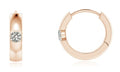 14K Rose Gold 10mm Diamond Huggie Earrings