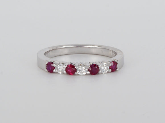 14k White Gold Ruby Diamond Ring Availabel at The Vault Fine Jewellery 