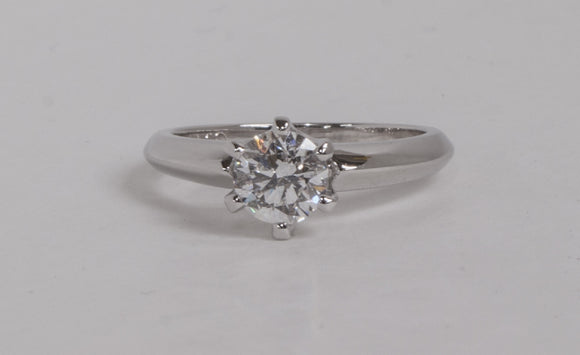 14K White Gold
Diamond .80ct
Colour E
Clarity SI2
Knife Edge/6 claw setting
SKU:RIN-94
