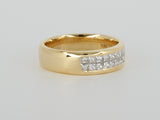 18K Yellow Gold Invisible Set Princess Cut Diamond Ring
