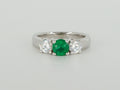 Three Gem Moissanite Emerald Custom Ring Availabel at The Vault Fine Jewellery 