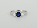 18k White Gold Blue Sapphire Diamond Ring Availabel at The Vault Fine Jewellery 