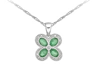 10K Emerald and Diamond Pendant