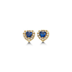 September Birthstone Children's Heart Earrings