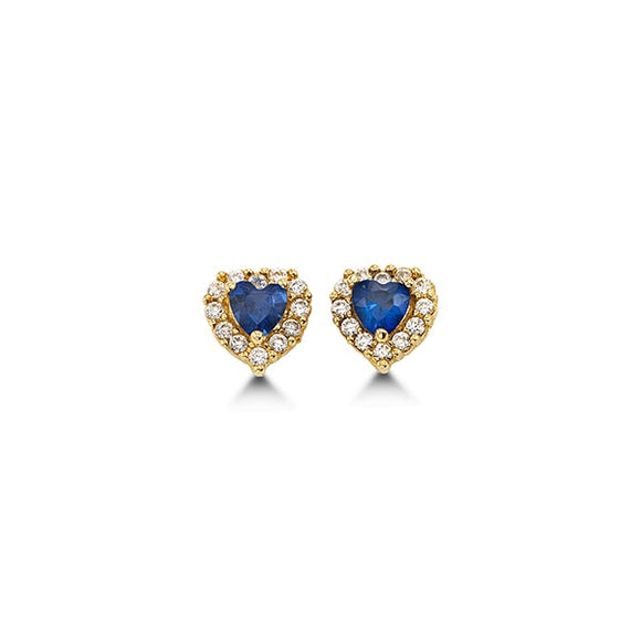 September Birthstone Children's Heart Earrings