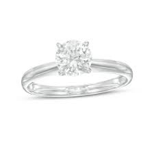 14K White Gold Engagement Ring with 1.00ct Lab-Created Diamond