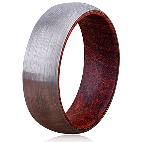 Men's Tungsten Ring with Sandalwood Inner