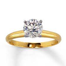 14K Yellow Gold Lab-Created Diamond Engagement Ring