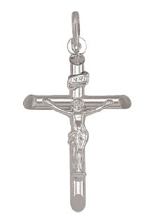 10K White Gold Crucifix