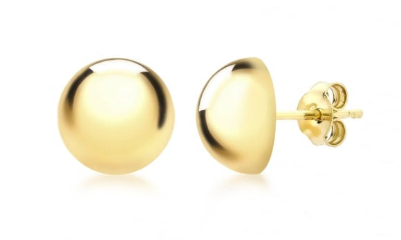 10K Yellow Gold 'Dome' Custom Made Stud Earrings