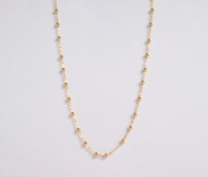 14K Gold Station Bead Necklace by Miss Mimi