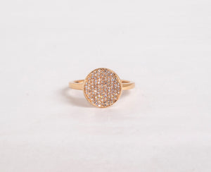 14K Rose Gold Round Diamond Pave Ring by Miss Mimi