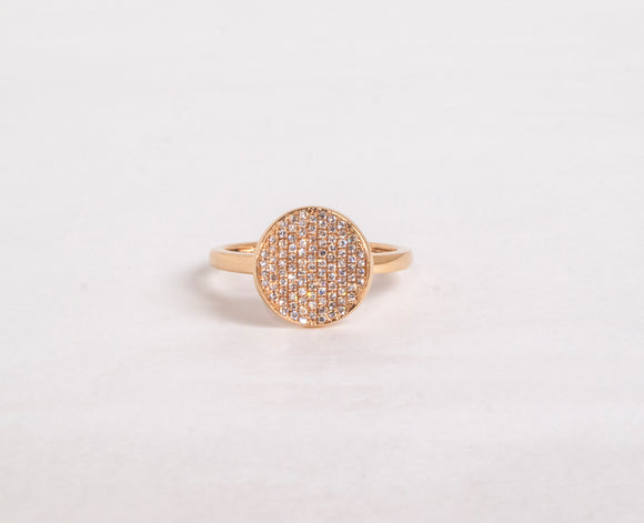 14K Rose Gold Round Diamond Pave Ring by Miss Mimi