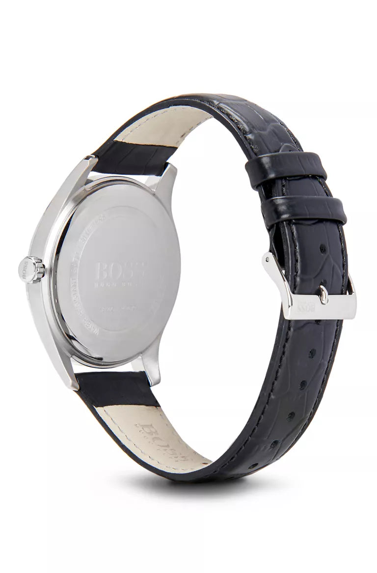Hugo Boss Black Croc-Embossed Strap 3-Hand Quartz Ambassador Watch