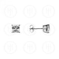 Sterling Silver Princess Cut Stud Earrings | 6mm